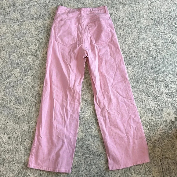 H&M baby pink high waisted/wide leg jeans - Picture 3 of 3